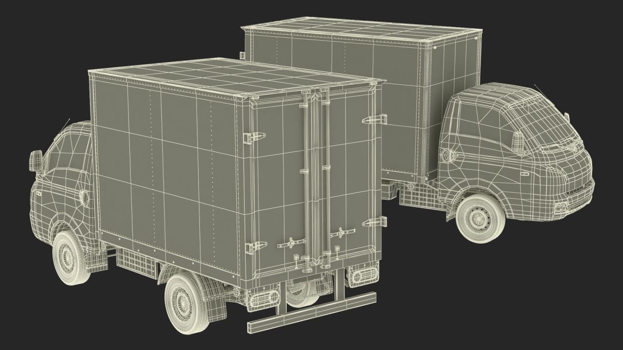 Japanese Mini Truck Refrigerator Blue 3D