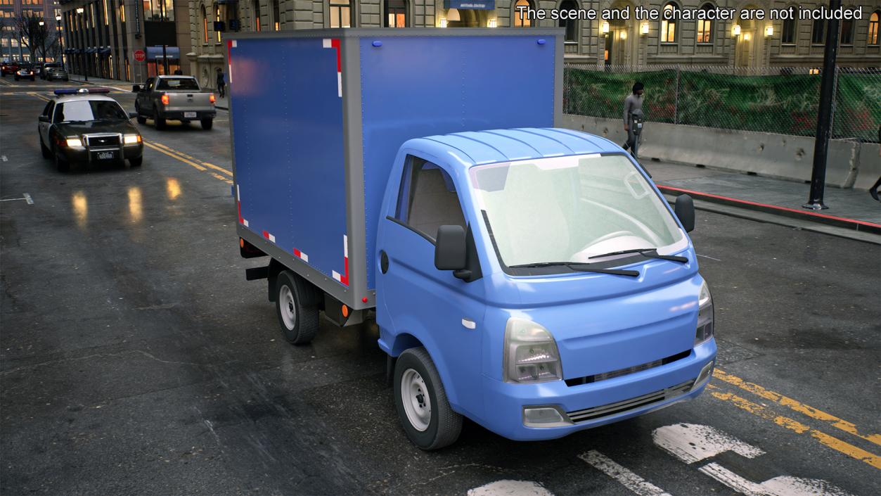 Japanese Mini Truck Refrigerator Blue 3D