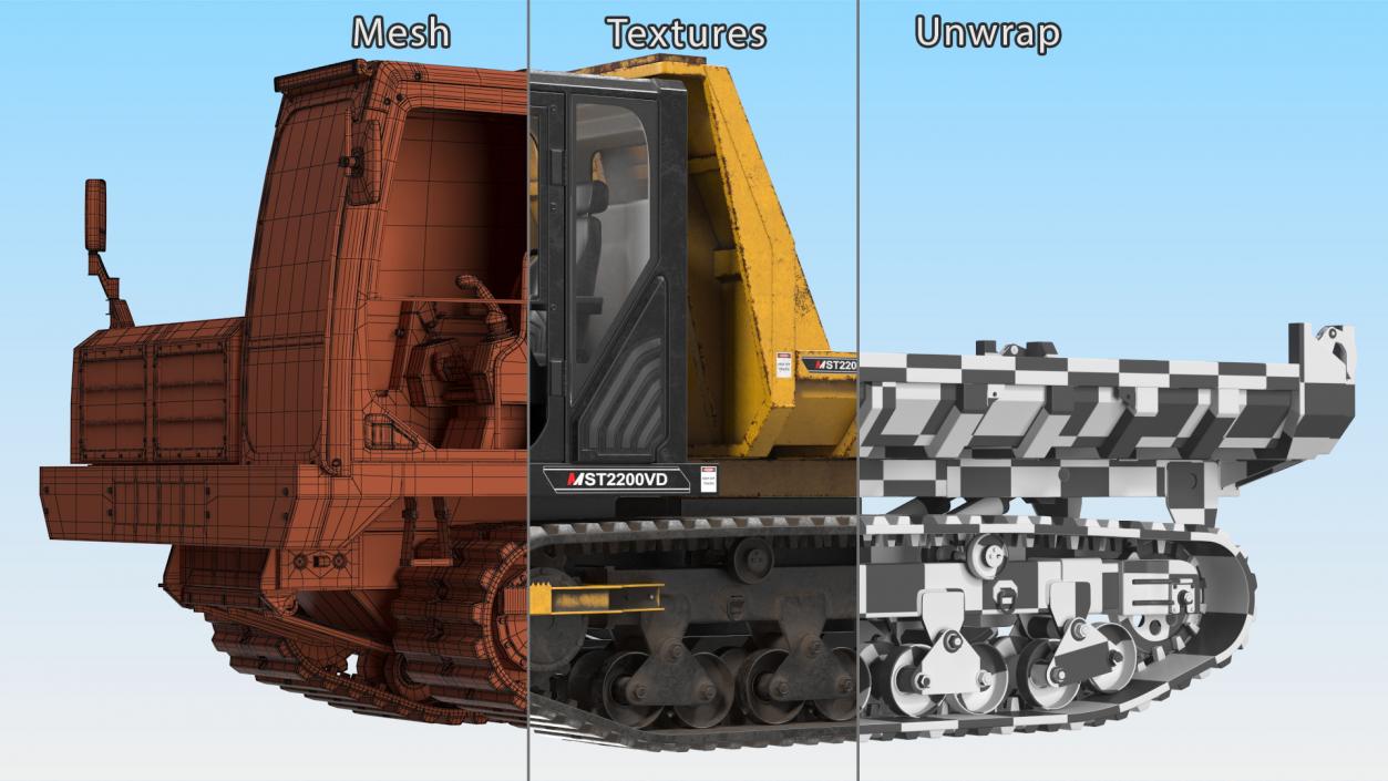 Morooka Dumper Dirty Rigged 3D