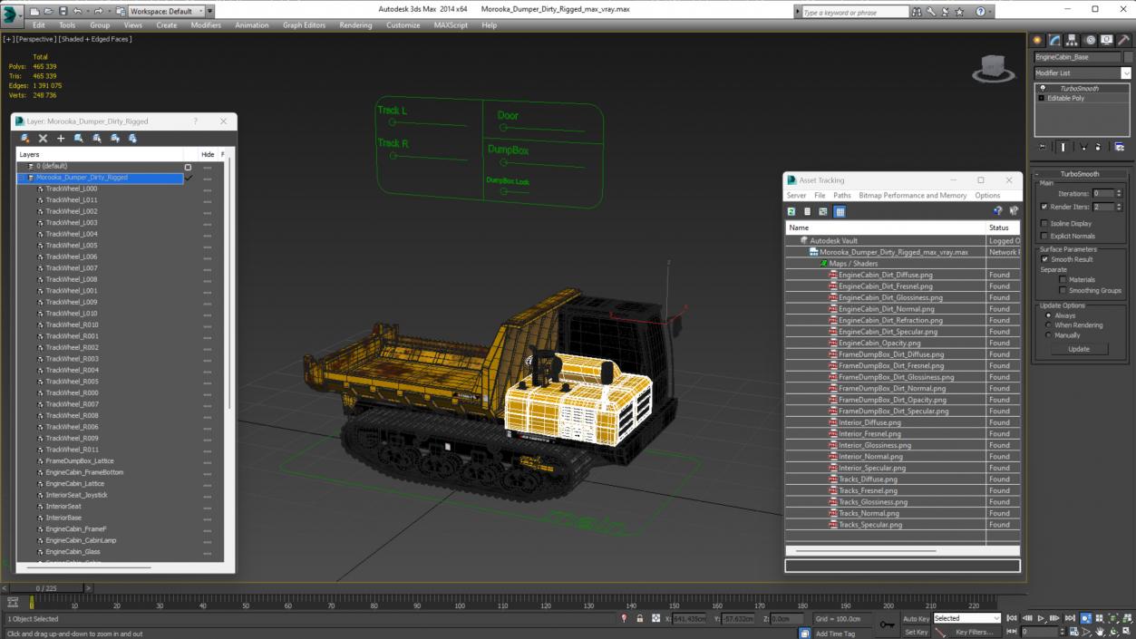 Morooka Dumper Dirty Rigged 3D