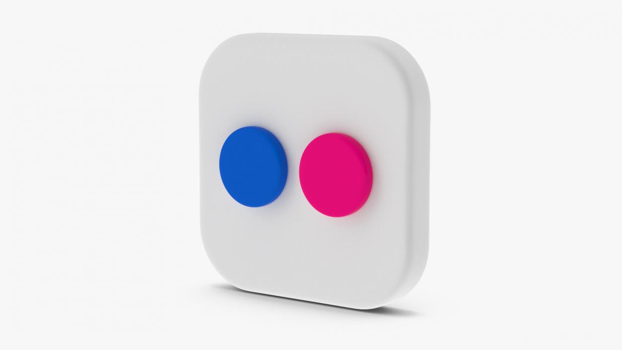 Flickr Social Media Icon 3D model