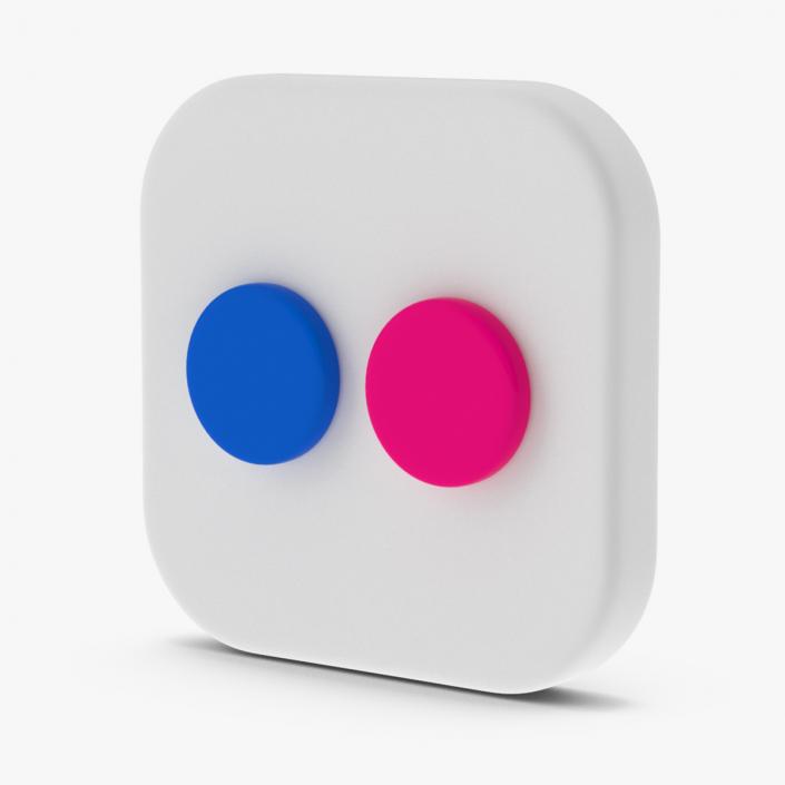 Flickr Social Media Icon 3D model