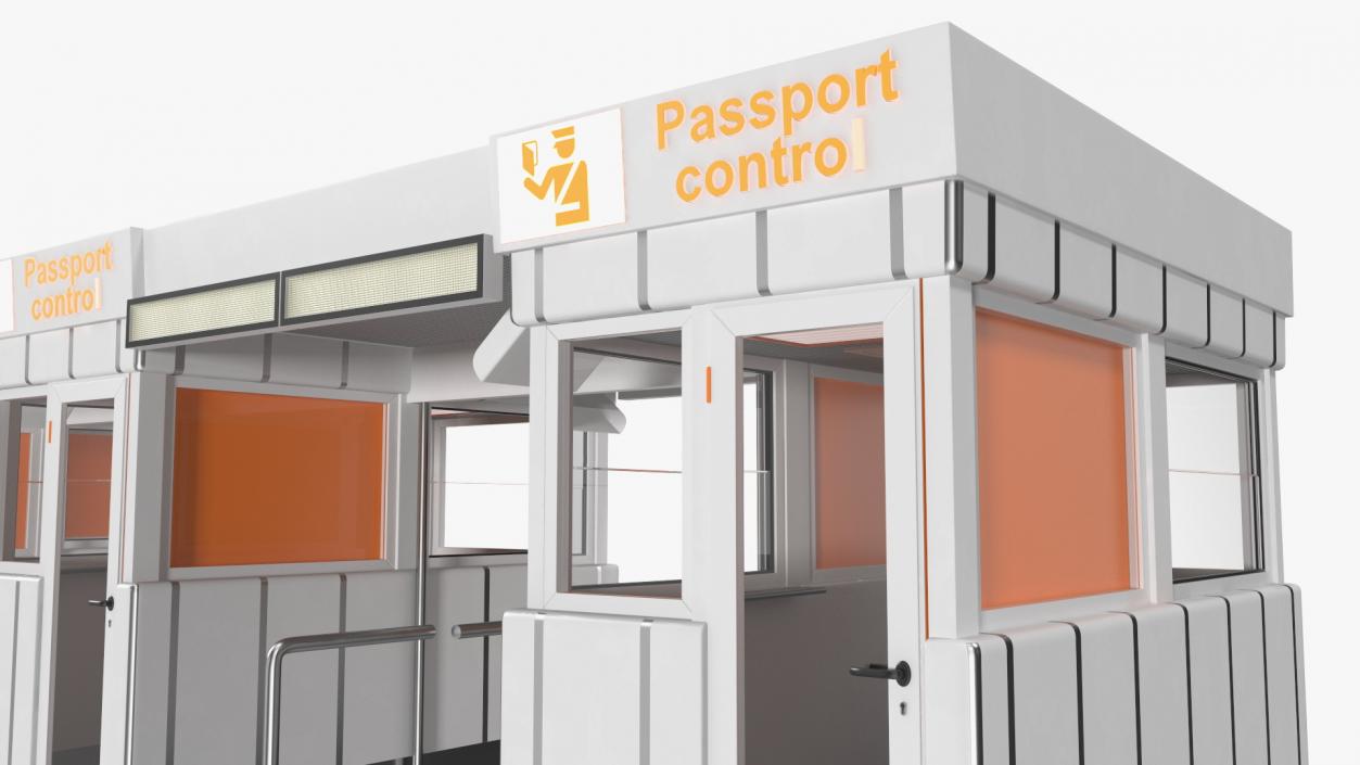 3D Airport Passport Control Counter White model