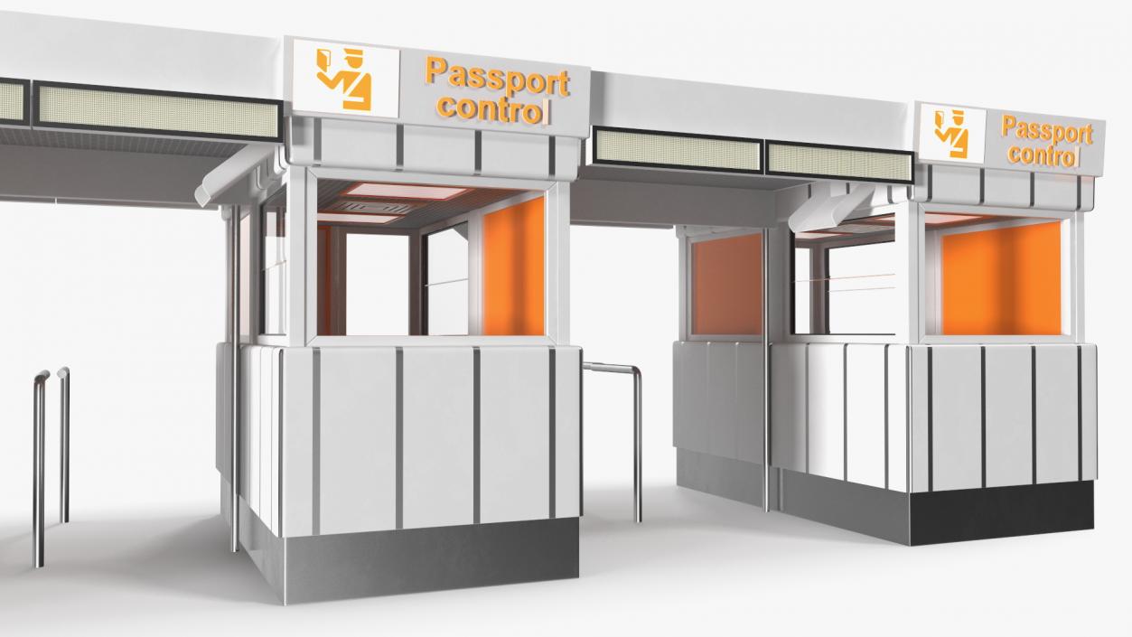 3D Airport Passport Control Counter White model