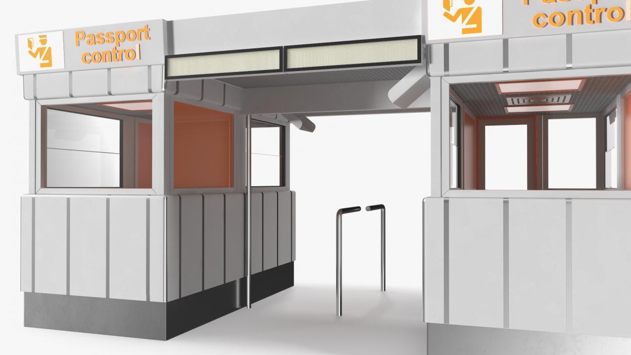 3D Airport Passport Control Counter White model