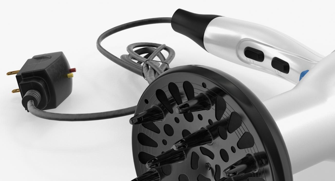 Hair Dryer with Diffuser 3D model