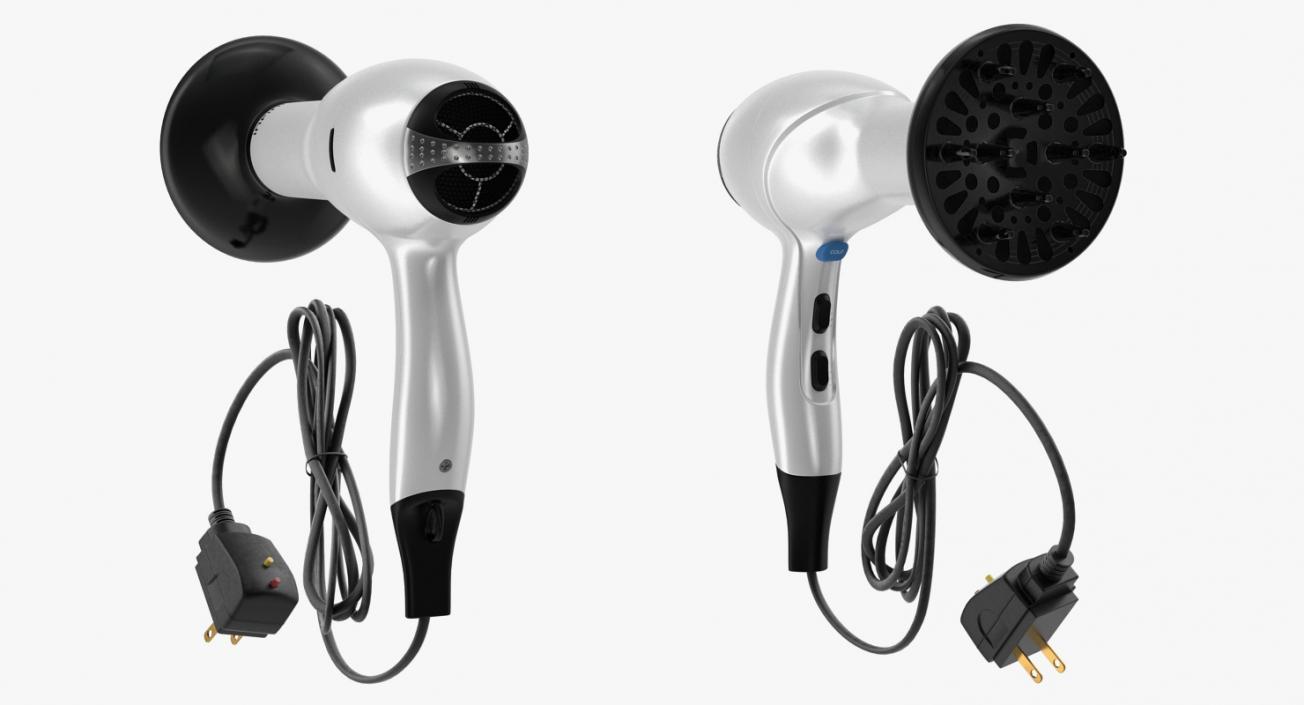 Hair Dryer with Diffuser 3D model