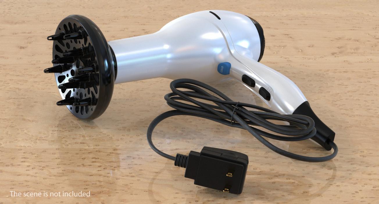 Hair Dryer with Diffuser 3D model