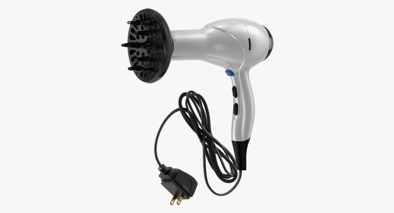 Hair Dryer with Diffuser 3D model