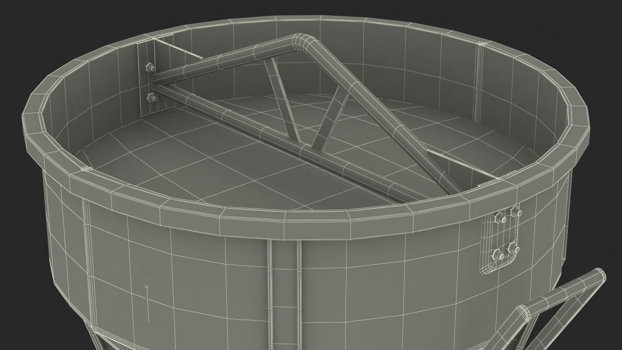 Concrete Bucket with Mortar Cement 3D model