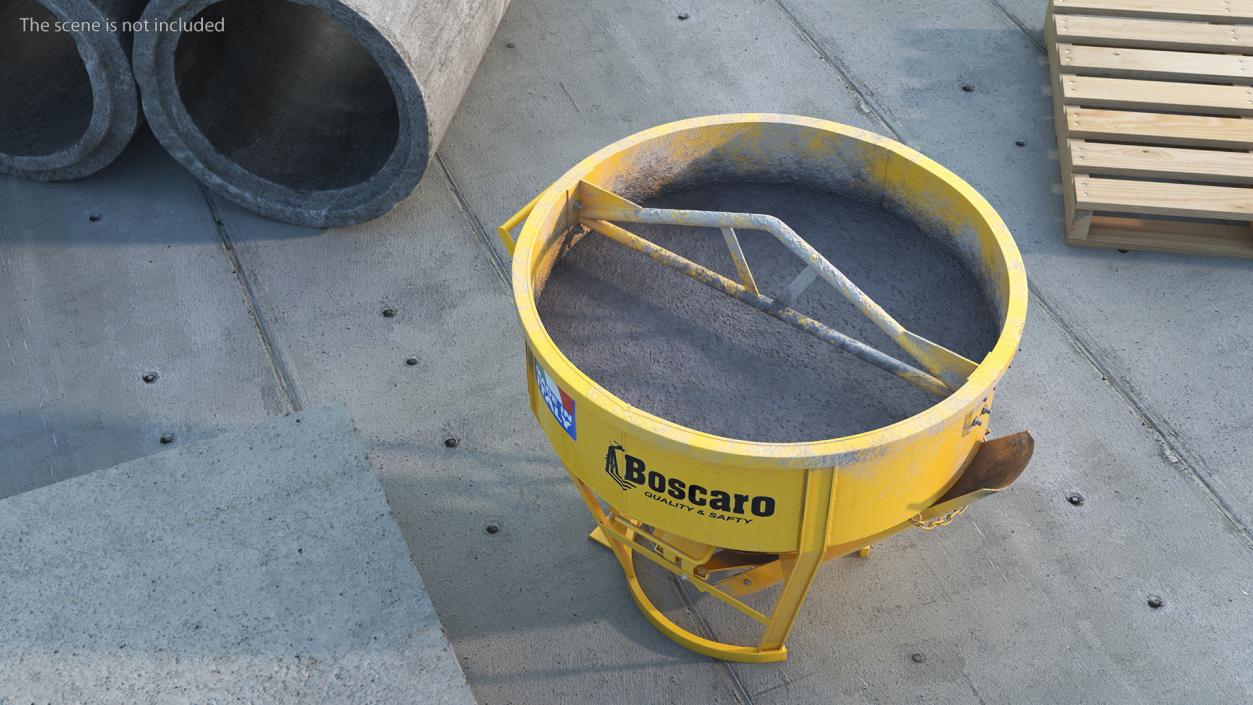 Concrete Bucket with Mortar Cement 3D model