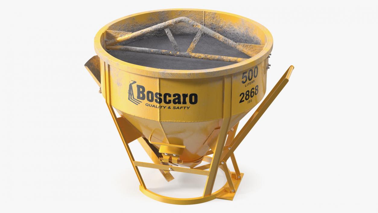 Concrete Bucket with Mortar Cement 3D model