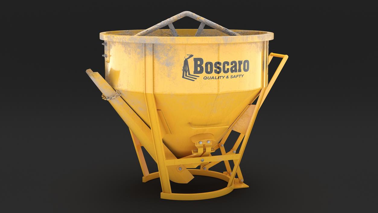 Concrete Bucket with Mortar Cement 3D model