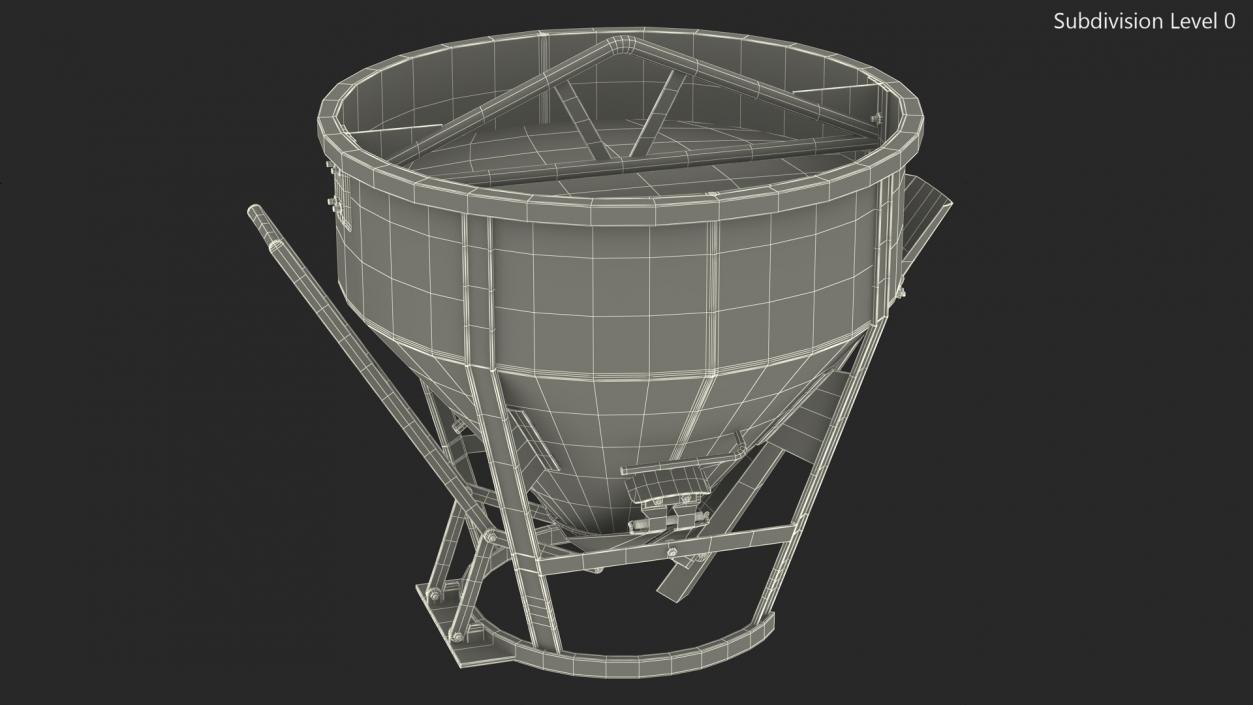 Concrete Bucket with Mortar Cement 3D model