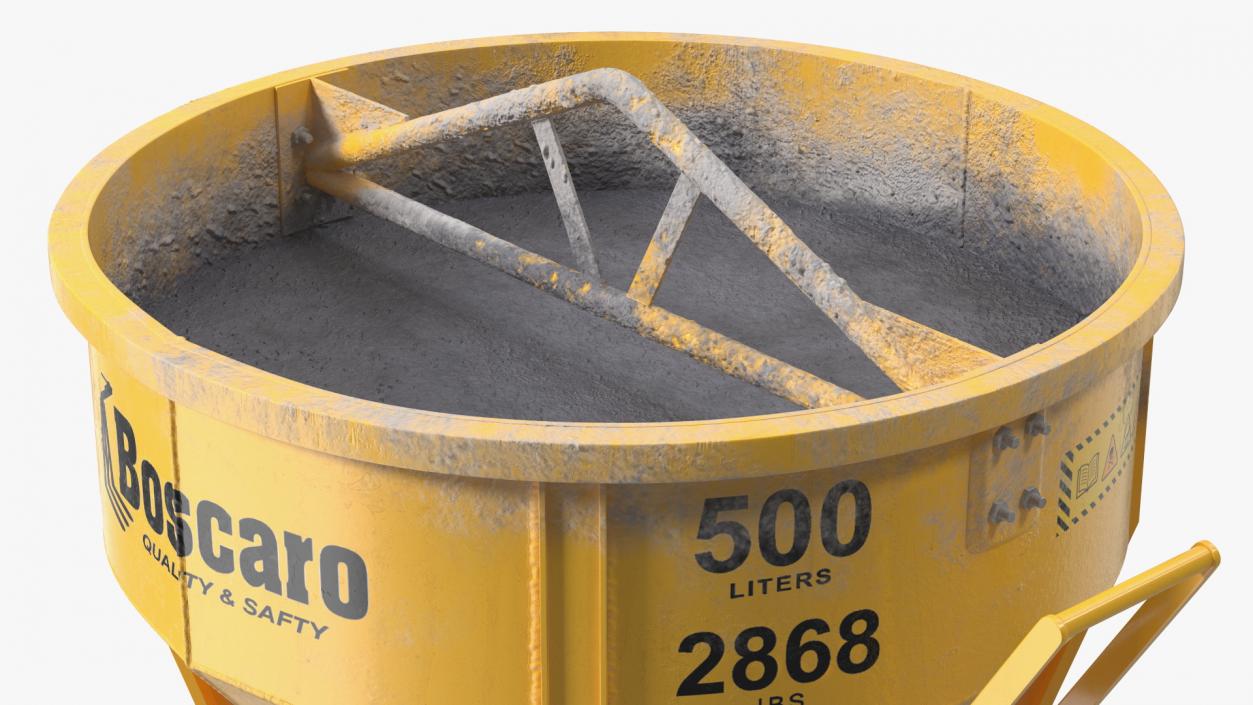 Concrete Bucket with Mortar Cement 3D model