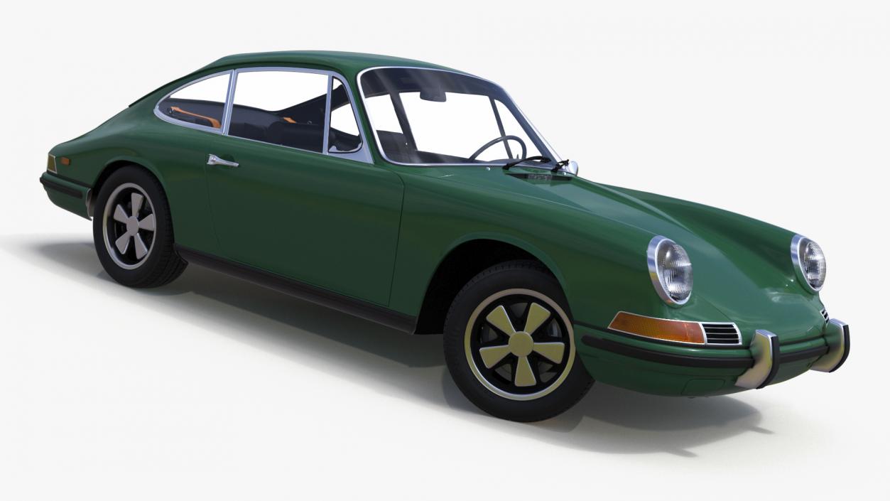 3D Retro Coupe Sport Car Rigged model