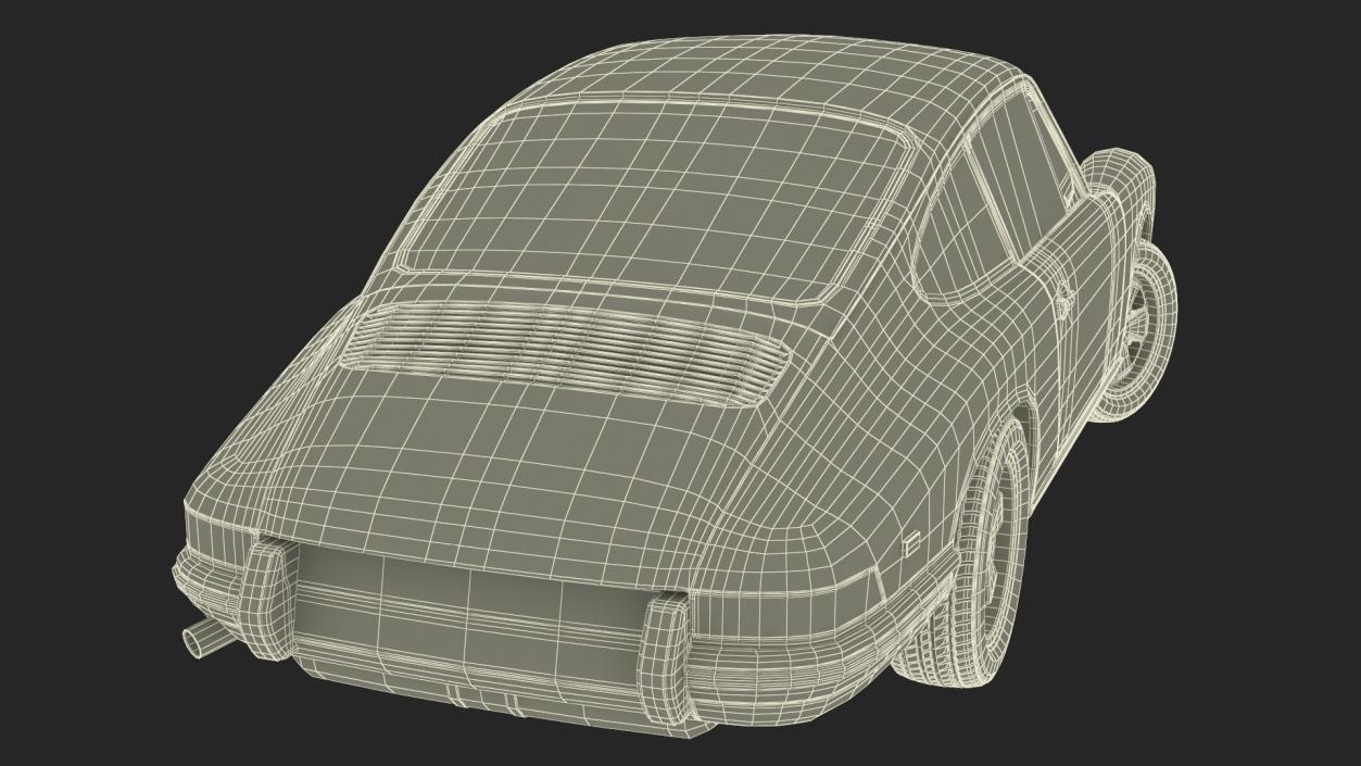 3D Retro Coupe Sport Car Rigged model