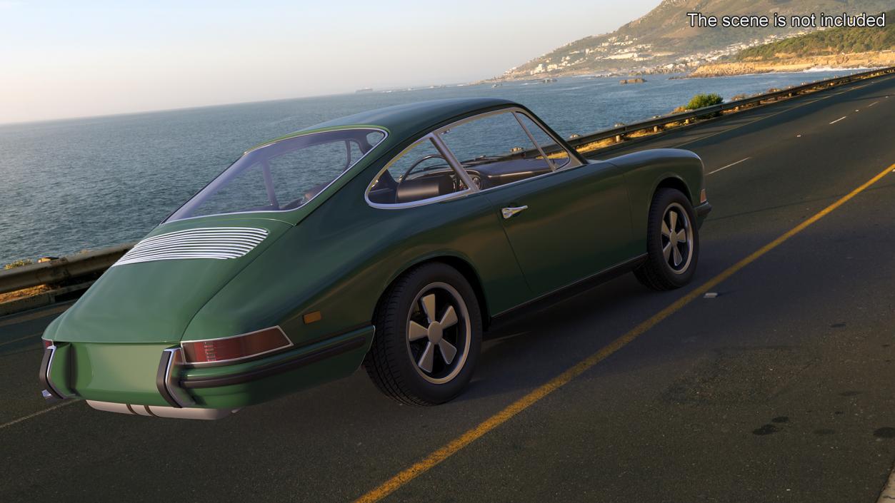 3D Retro Coupe Sport Car Rigged model