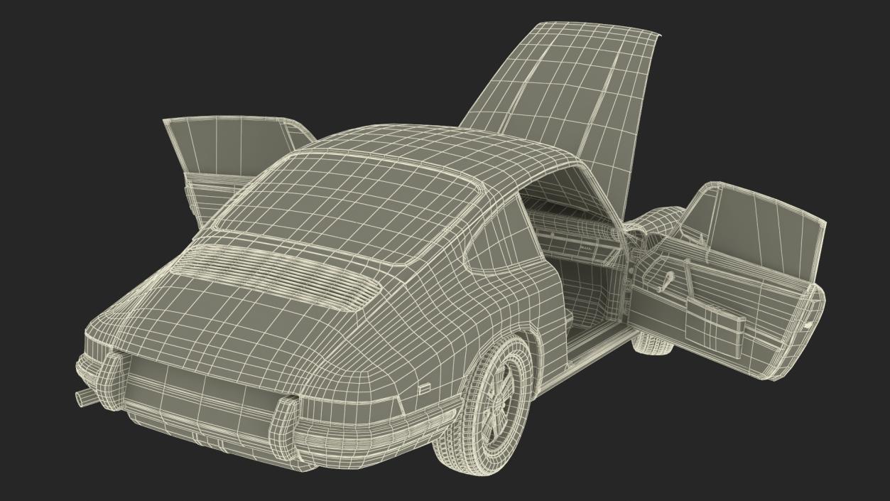 3D Retro Coupe Sport Car Rigged model