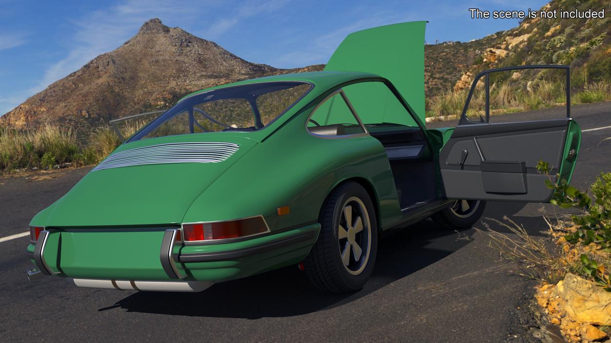 3D Retro Coupe Sport Car Rigged model