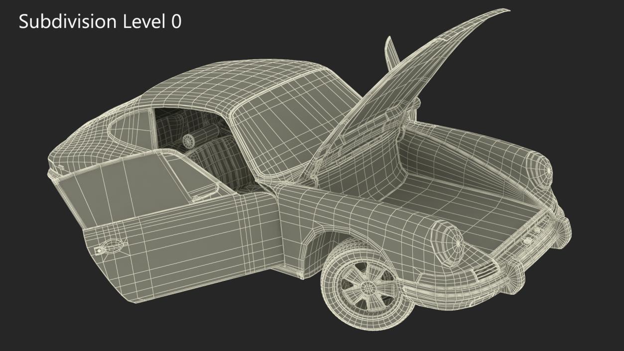 3D Retro Coupe Sport Car Rigged model