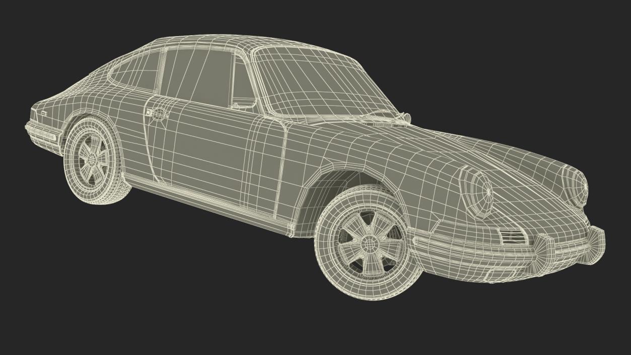 3D Retro Coupe Sport Car Rigged model