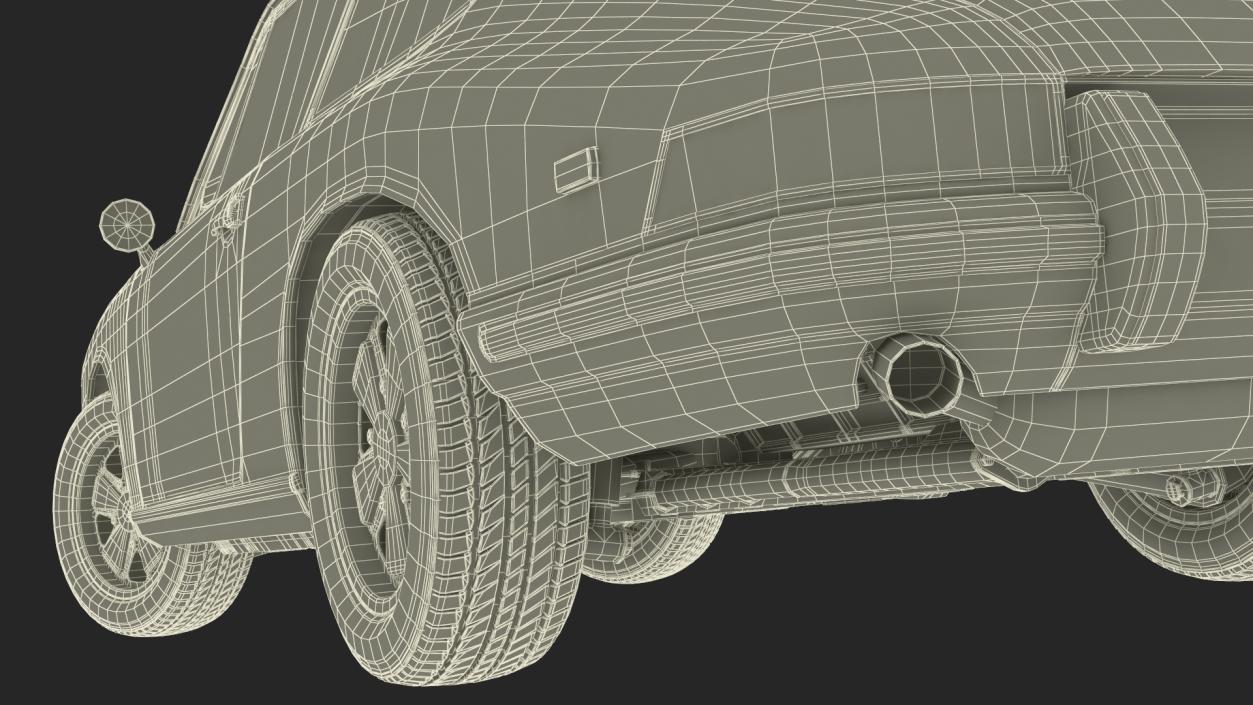 3D Retro Coupe Sport Car Rigged model