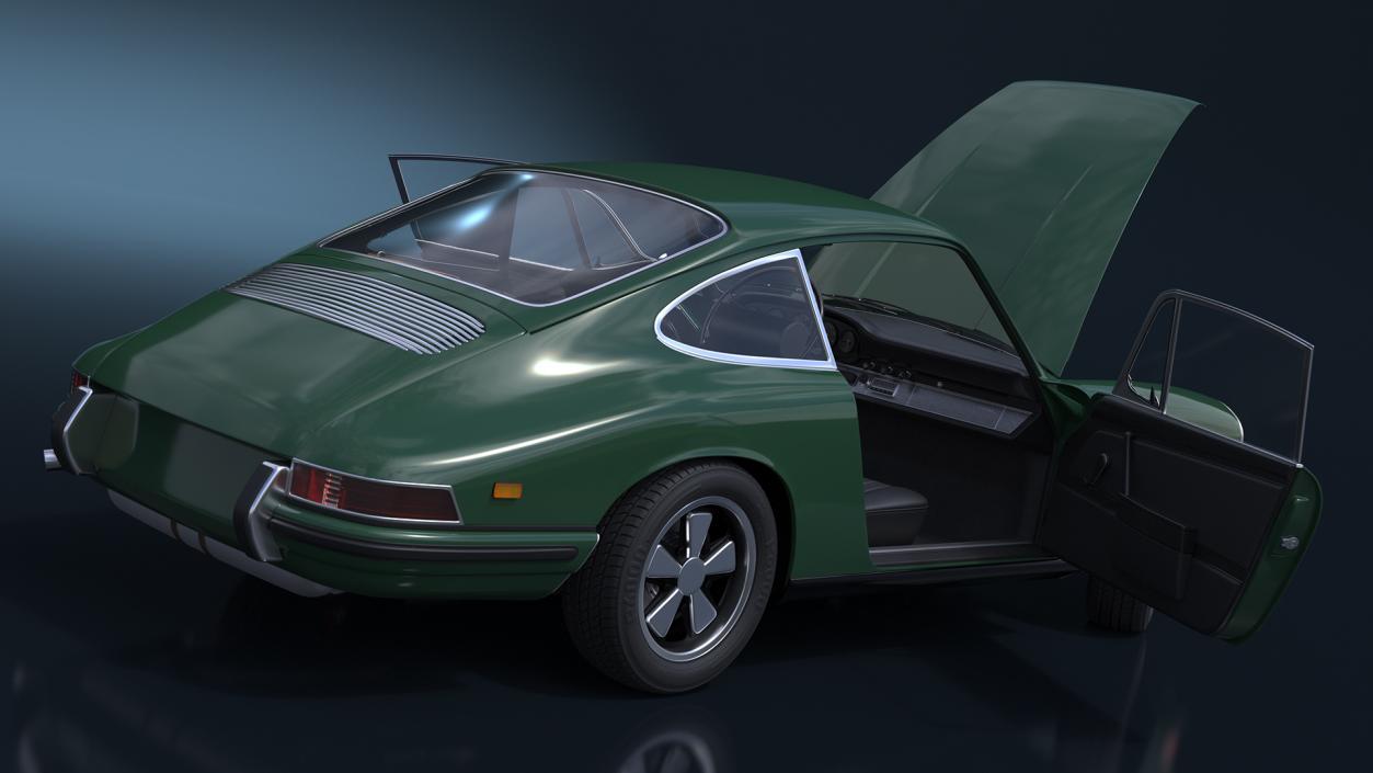 3D Retro Coupe Sport Car Rigged model