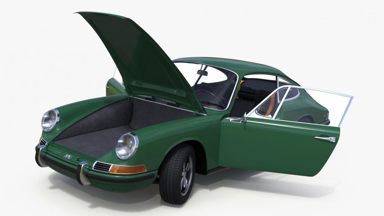 3D Retro Coupe Sport Car Rigged model