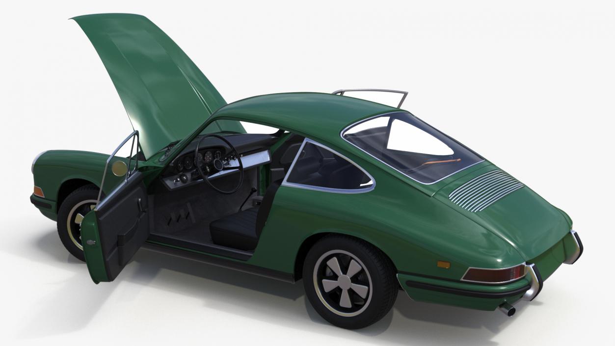 3D Retro Coupe Sport Car Rigged model