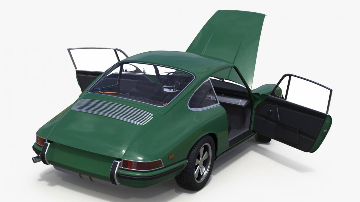 3D Retro Coupe Sport Car Rigged model