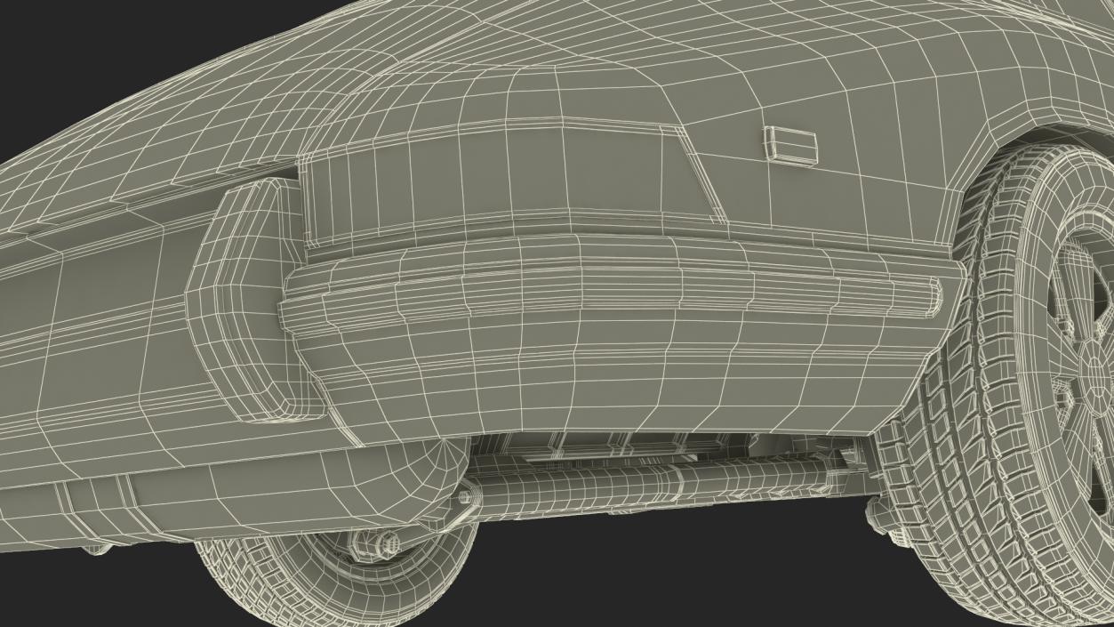 3D Retro Coupe Sport Car Rigged model