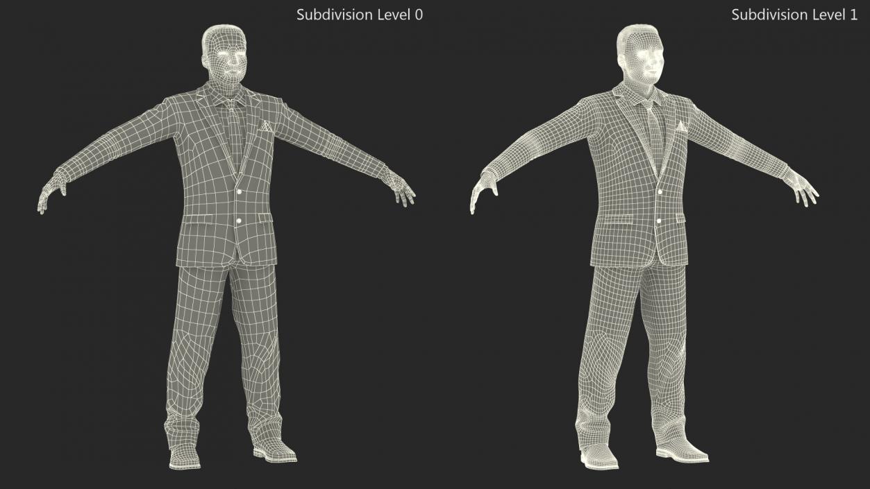 Formal Businessman in Beige Suit Rigged 3D model