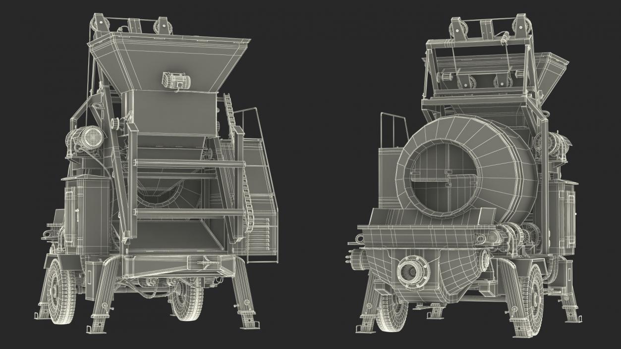 3D Cement Pump Mixer with Electric Engine model