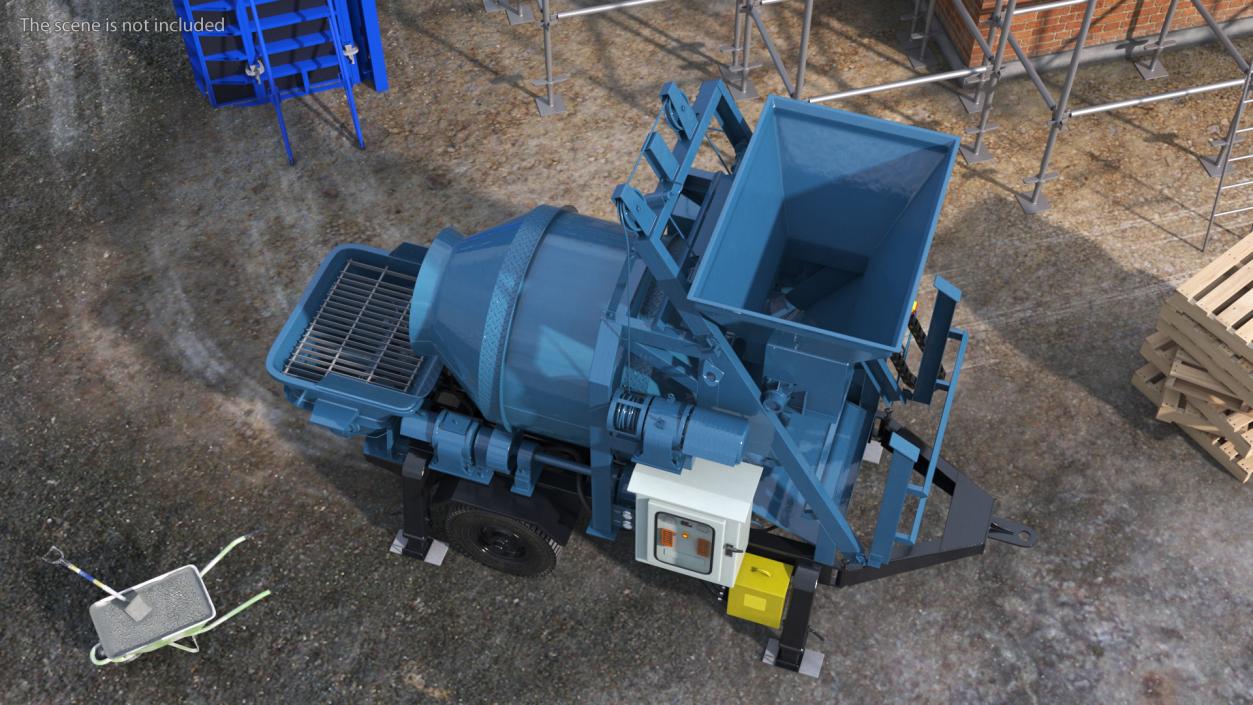 3D Cement Pump Mixer with Electric Engine model