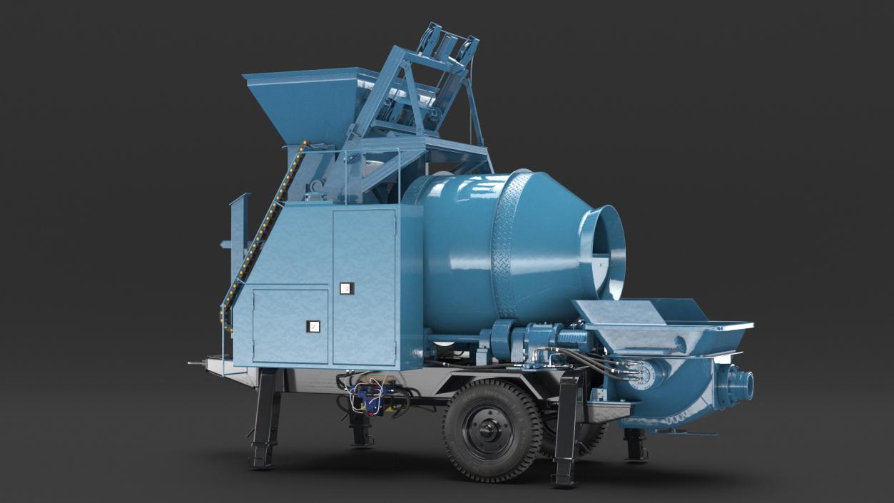 3D Cement Pump Mixer with Electric Engine model