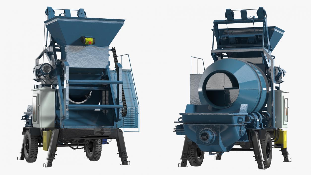 3D Cement Pump Mixer with Electric Engine model