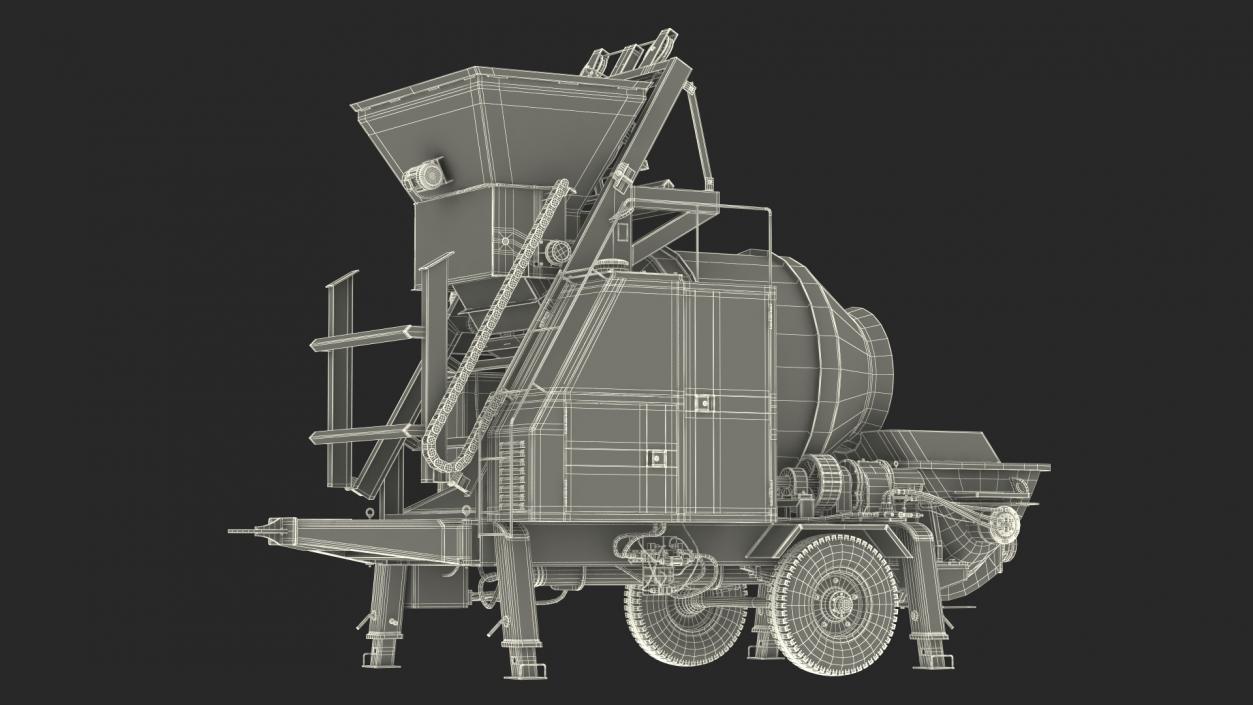 3D Cement Pump Mixer with Electric Engine model