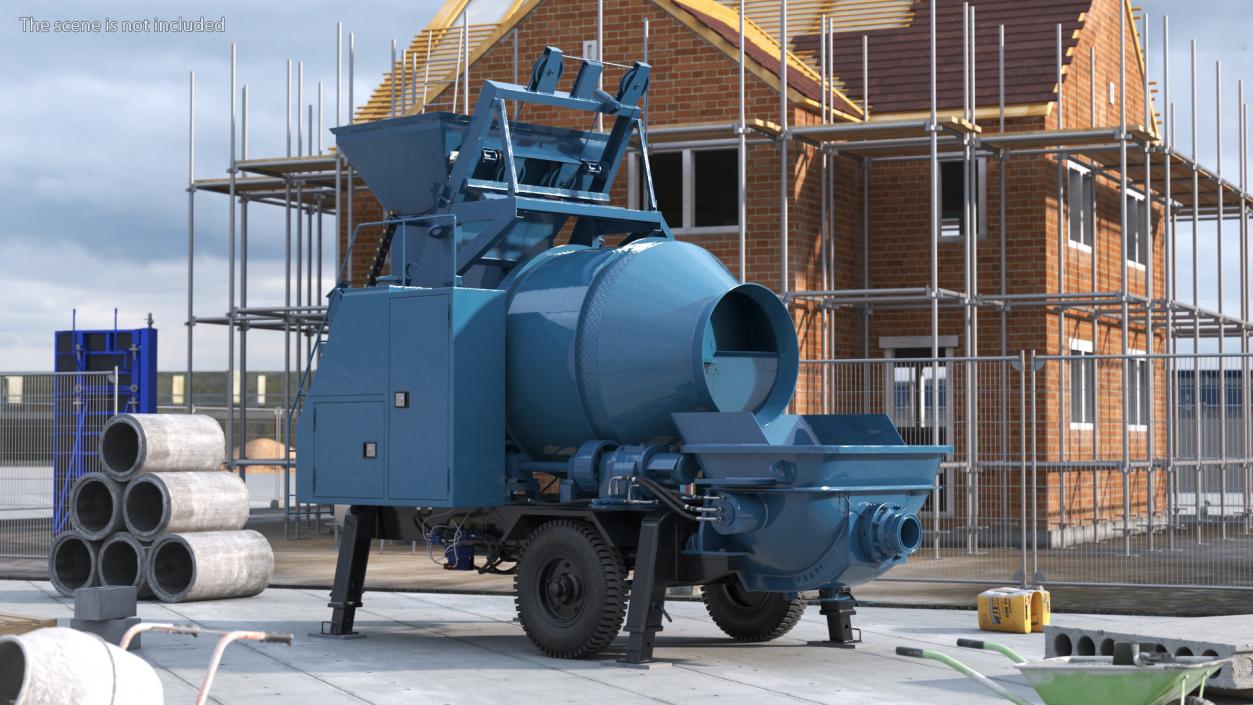 3D Cement Pump Mixer with Electric Engine model