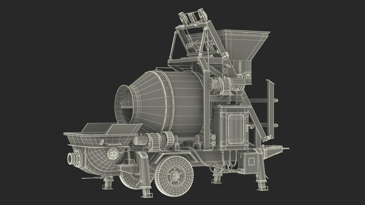 3D Cement Pump Mixer with Electric Engine model