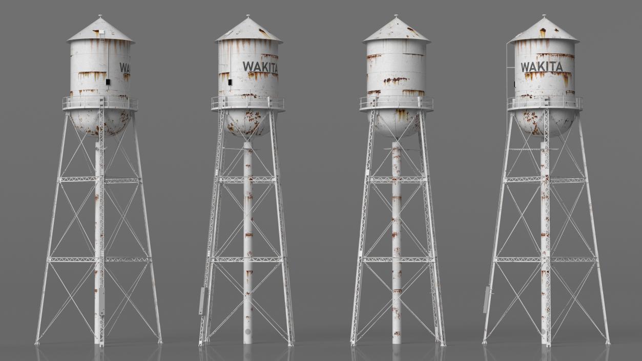 3D Weathered Water Tower