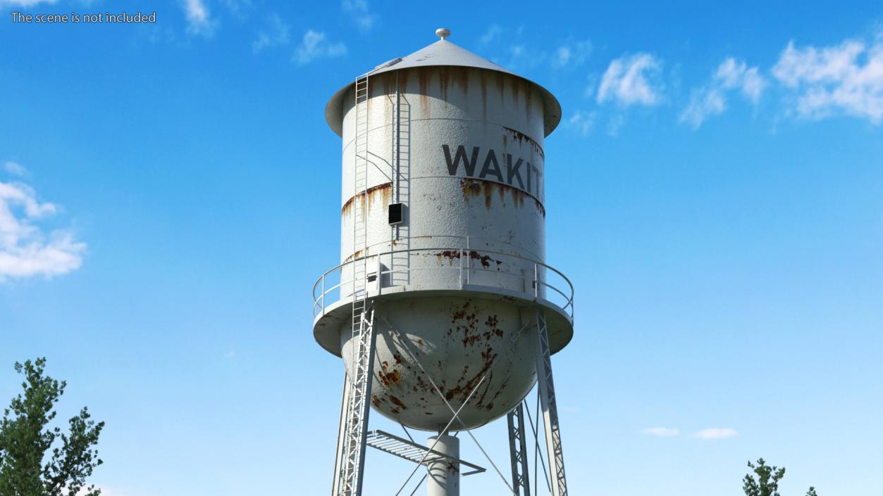 3D Weathered Water Tower