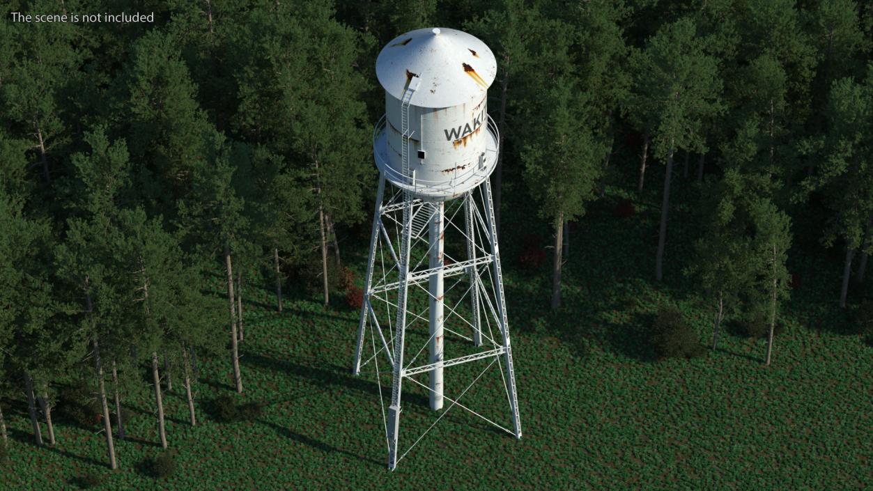 3D Weathered Water Tower