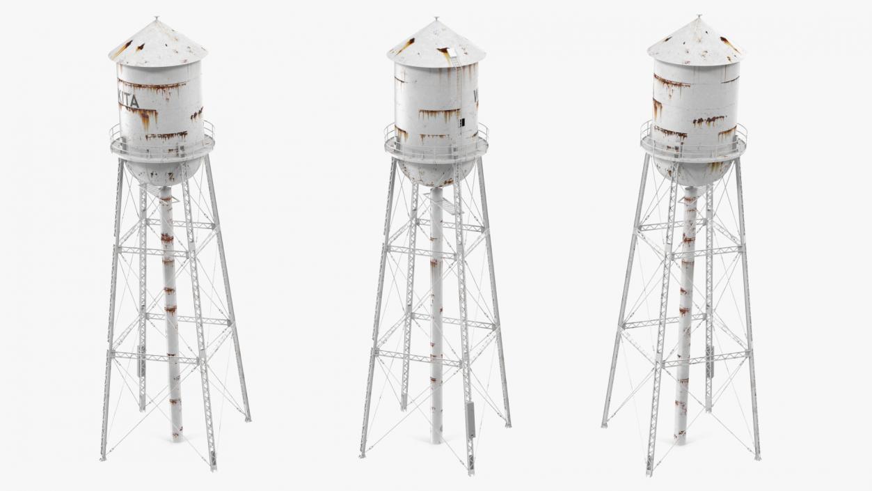 3D Weathered Water Tower