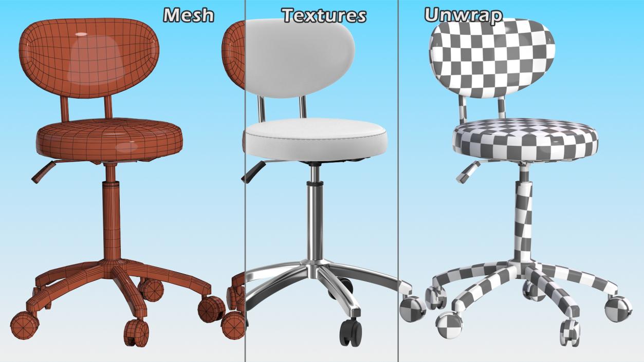 3D Doctors Office Chair White