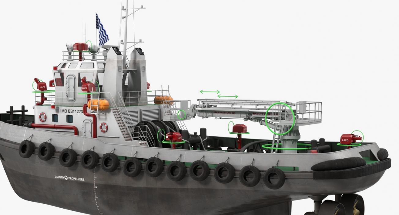 Fire Boat Generic Rigged 3D model