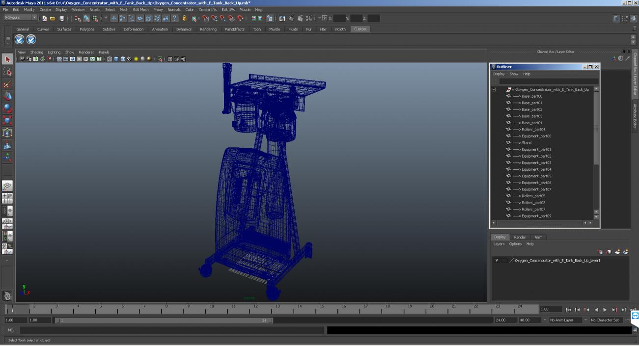 Oxygen Concentrator with E Tank Back Up 3D model