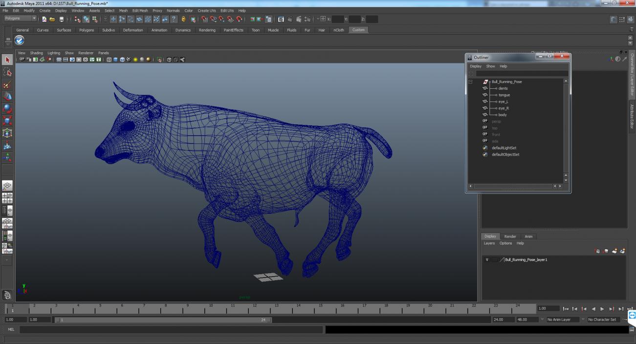 Bull Running Pose 3D