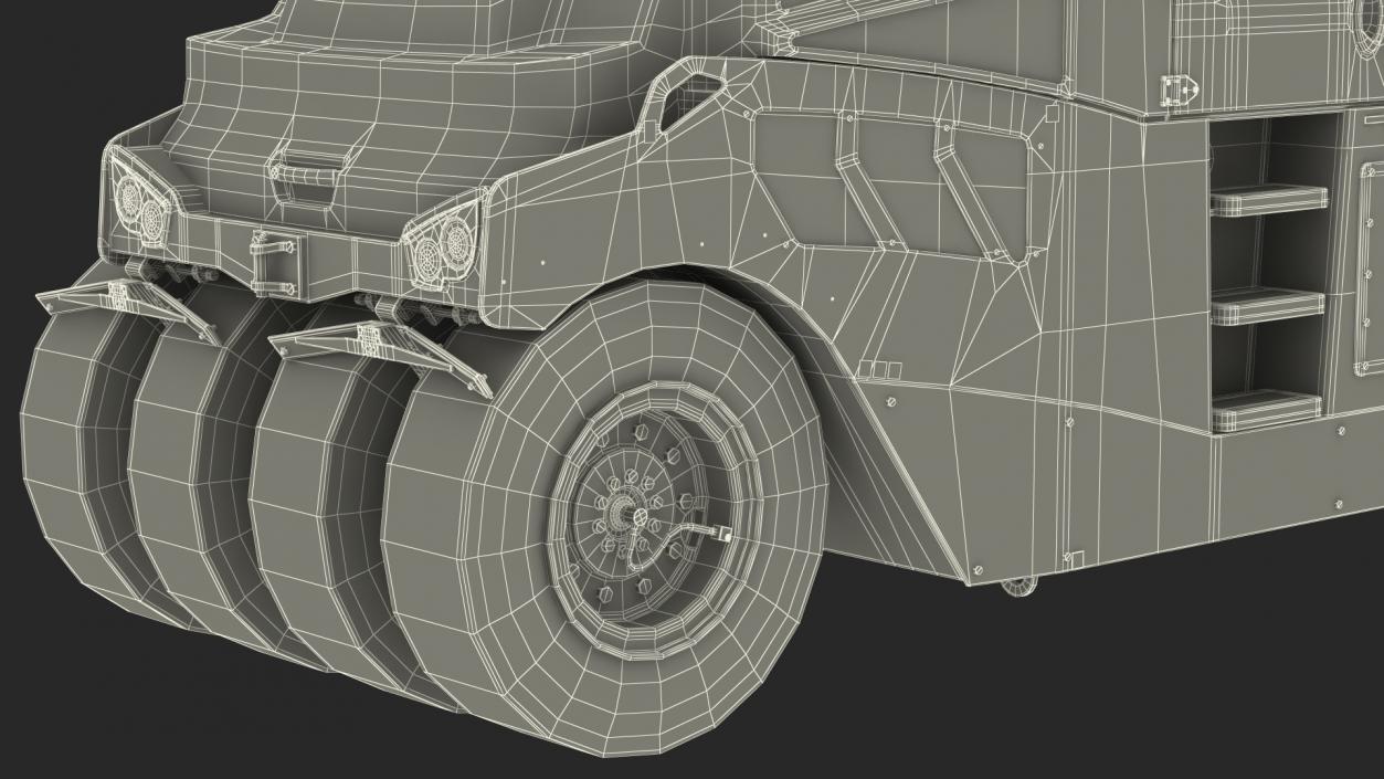 3D model Pneumatic Tyred Roller Compactor Dusty Rigged