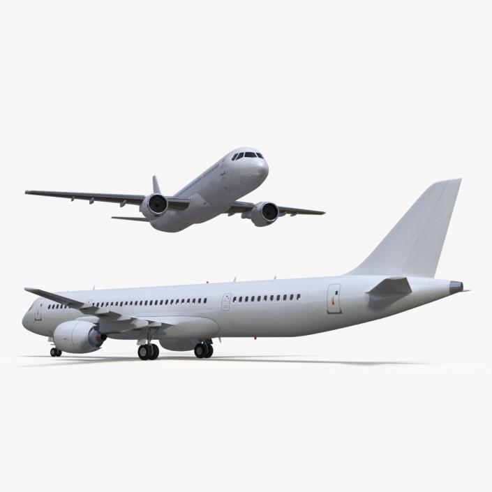 3D Single Aisle Airliner Rigged model